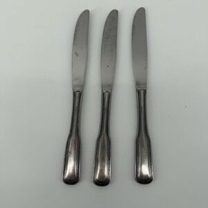Salem Stainless 1776 Beaded Dinner Knives Set of 3 Japan Silverware 8.75 inch